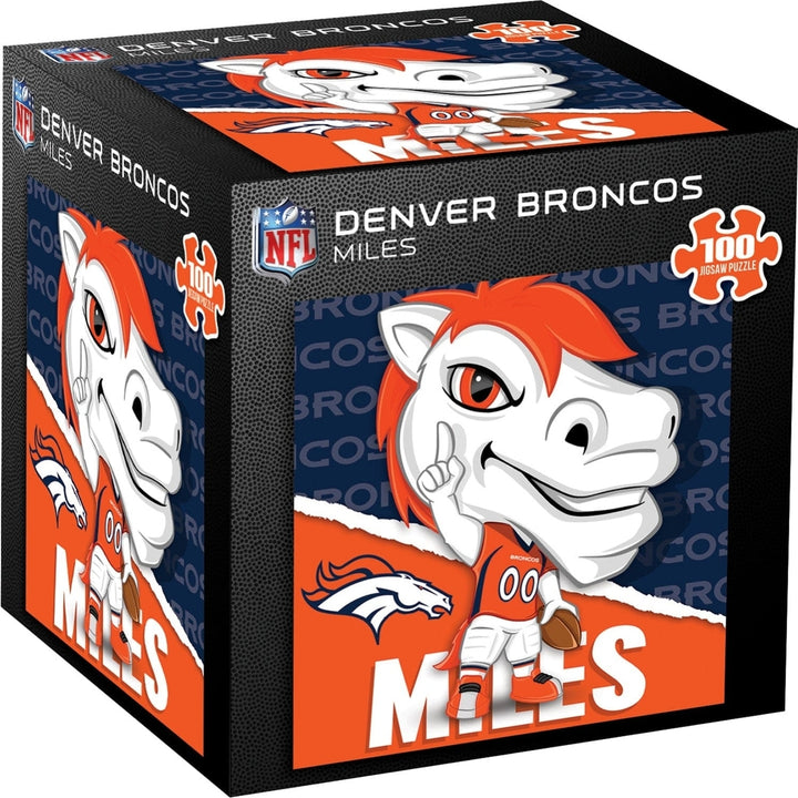 Miles Denver Broncos Mascot 100 Piece Jigsaw Puzzle 10x10 NFL Collectible Image 1