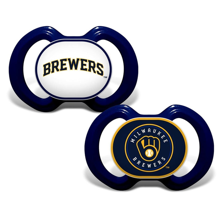 Milwaukee Brewers Pacifier 2-Pack Orthodontic BPA-Free Infant Soothing Set Image 1