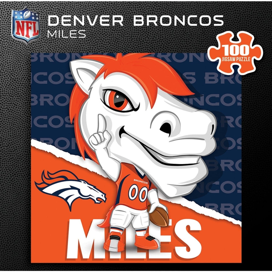 Miles Denver Broncos Mascot 100 Piece Jigsaw Puzzle 10x10 NFL Collectible Image 3