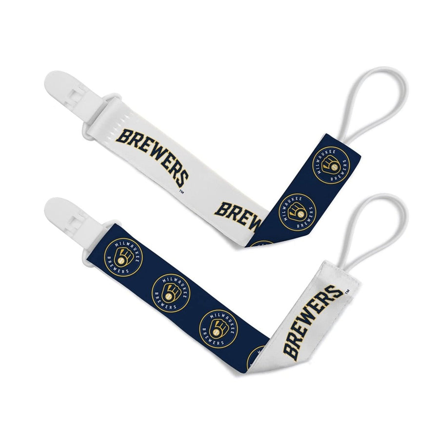 Milwaukee Brewers Pacifier Clip 2-Pack Team Logo Infant Accessories MLB Image 1