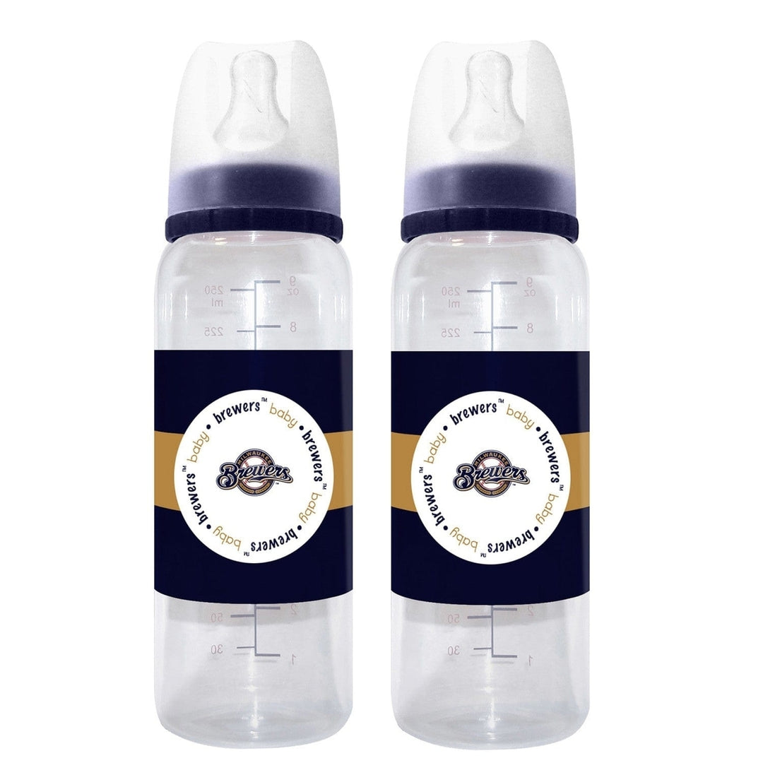 Milwaukee Brewers Baby Bottles 9oz 2-Pack BPA Free Infant Feeding Accessories Image 1