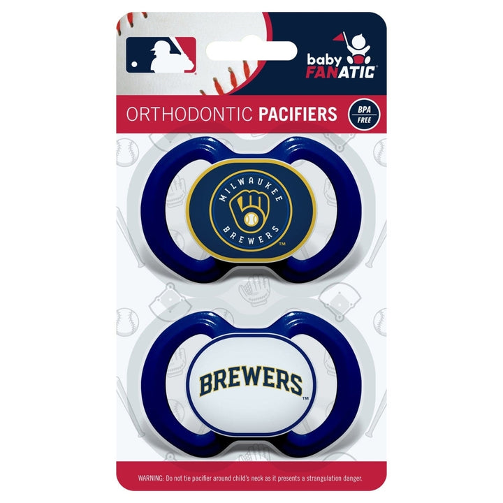 Milwaukee Brewers Pacifier 2-Pack Orthodontic BPA-Free Infant Soothing Set Image 2