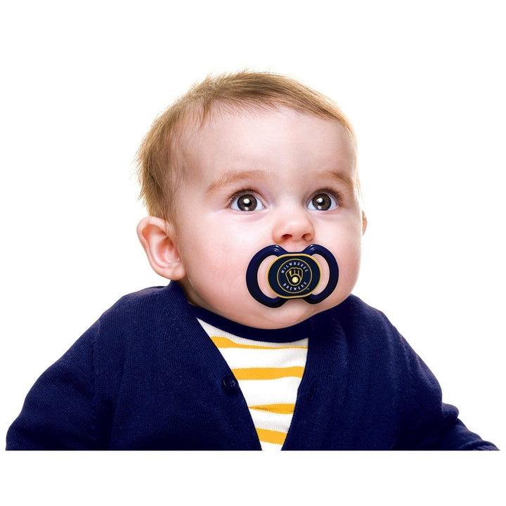 Milwaukee Brewers Pacifier 2-Pack Orthodontic BPA-Free Infant Soothing Set Image 4