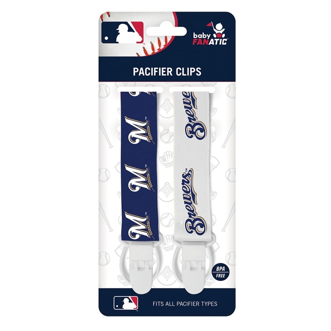 Milwaukee Brewers Pacifier Clip 2-Pack Team Logo Infant Accessories MLB Image 2