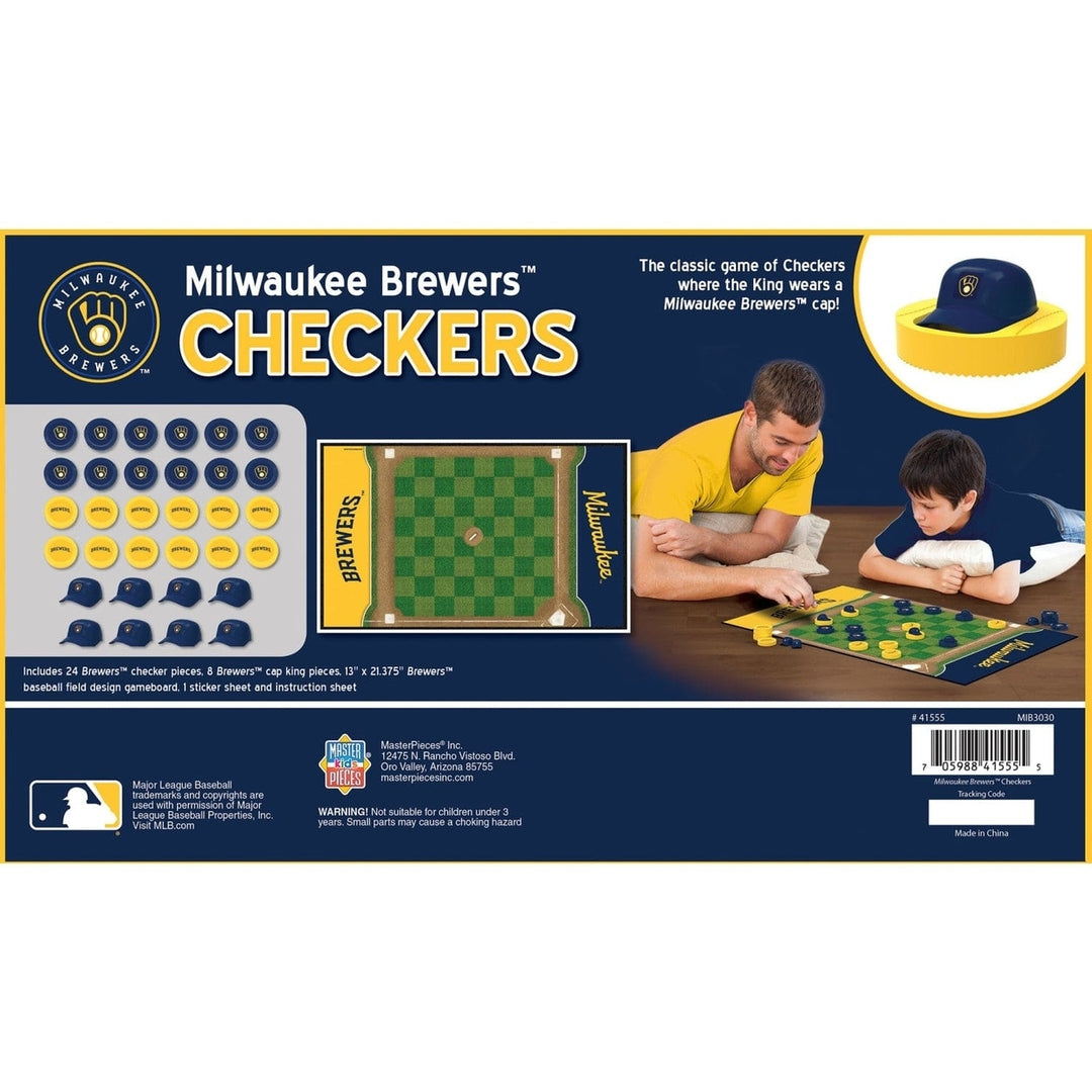 Milwaukee Brewers Checkers Game Officially Licensed MLB Board Game 24 Pieces Image 3