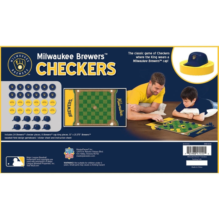 Milwaukee Brewers Checkers Game Officially Licensed MLB Board Game 24 Pieces Image 3