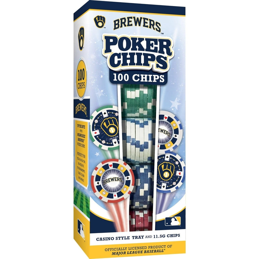 Milwaukee Brewers 100 Piece Casino Style Poker Chips Officially Licensed MLB Image 1