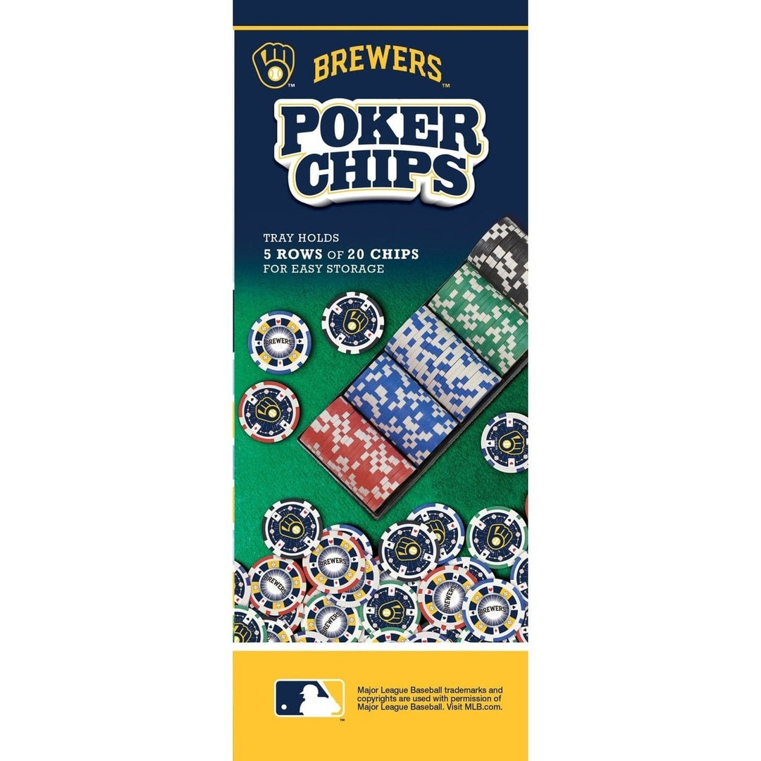 Milwaukee Brewers 100 Piece Casino Style Poker Chips Officially Licensed MLB Image 2