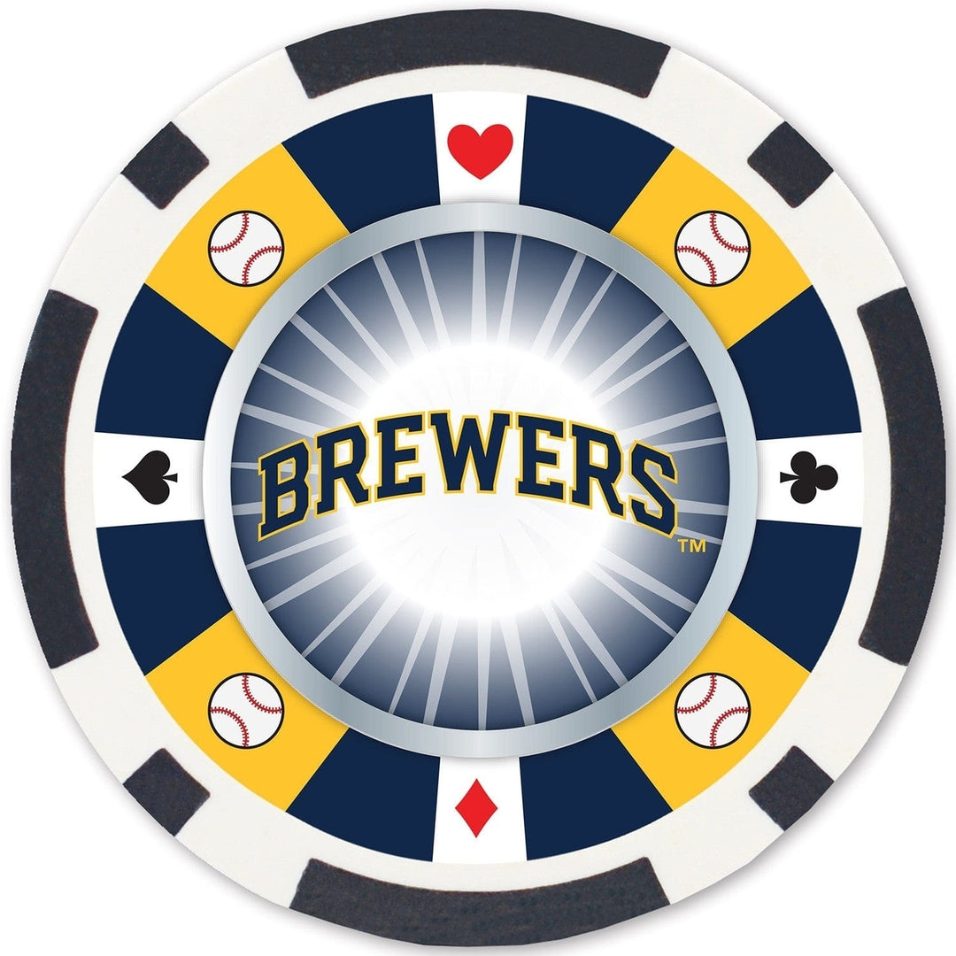 Milwaukee Brewers 100 Piece Casino Style Poker Chips Officially Licensed MLB Image 3