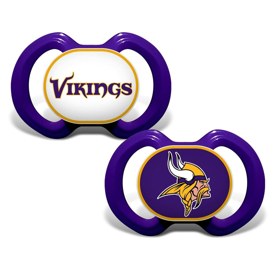 Minnesota Vikings Pacifier 2-Pack NFL Silicone BPA-Free Infant Pacifiers Image 1