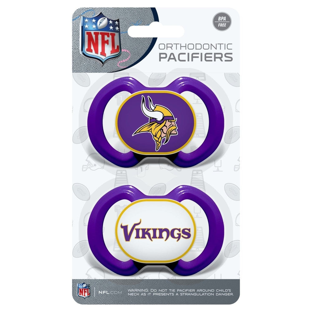 Minnesota Vikings Pacifier 2-Pack NFL Silicone BPA-Free Infant Pacifiers Image 2