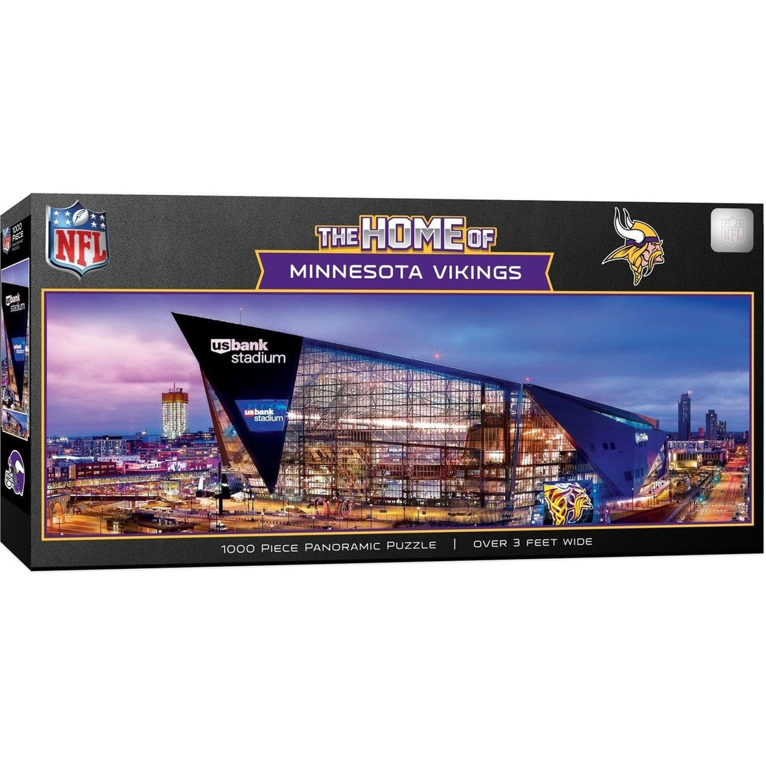 Minnesota Vikings Stadium View 1000 Piece Panoramic Jigsaw Puzzle USA Made Image 1