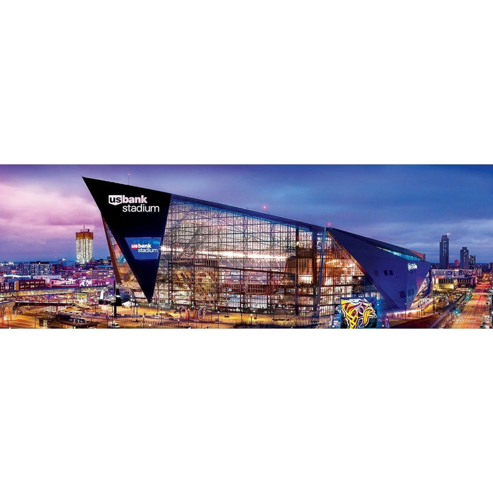 Minnesota Vikings Stadium View 1000 Piece Panoramic Jigsaw Puzzle USA Made Image 2