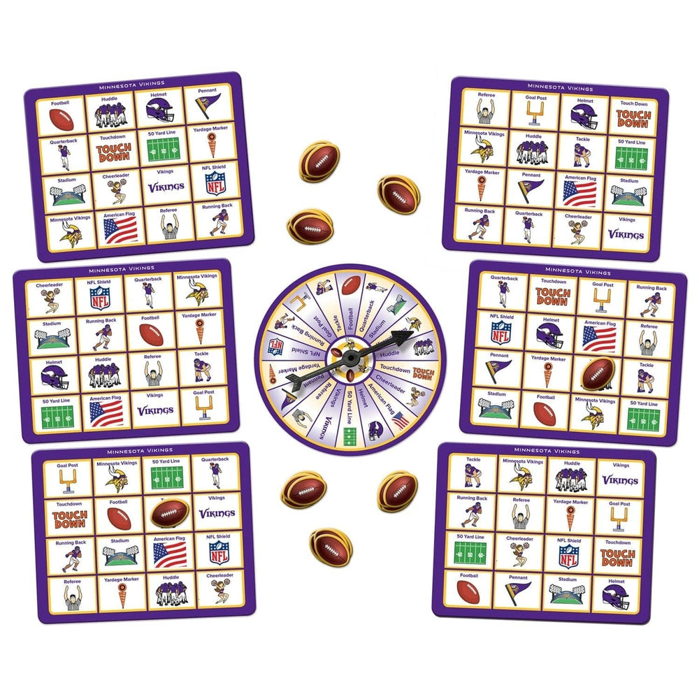 Minnesota Vikings Bingo Game NFL Family Game with Gameboards and Tokens Image 2