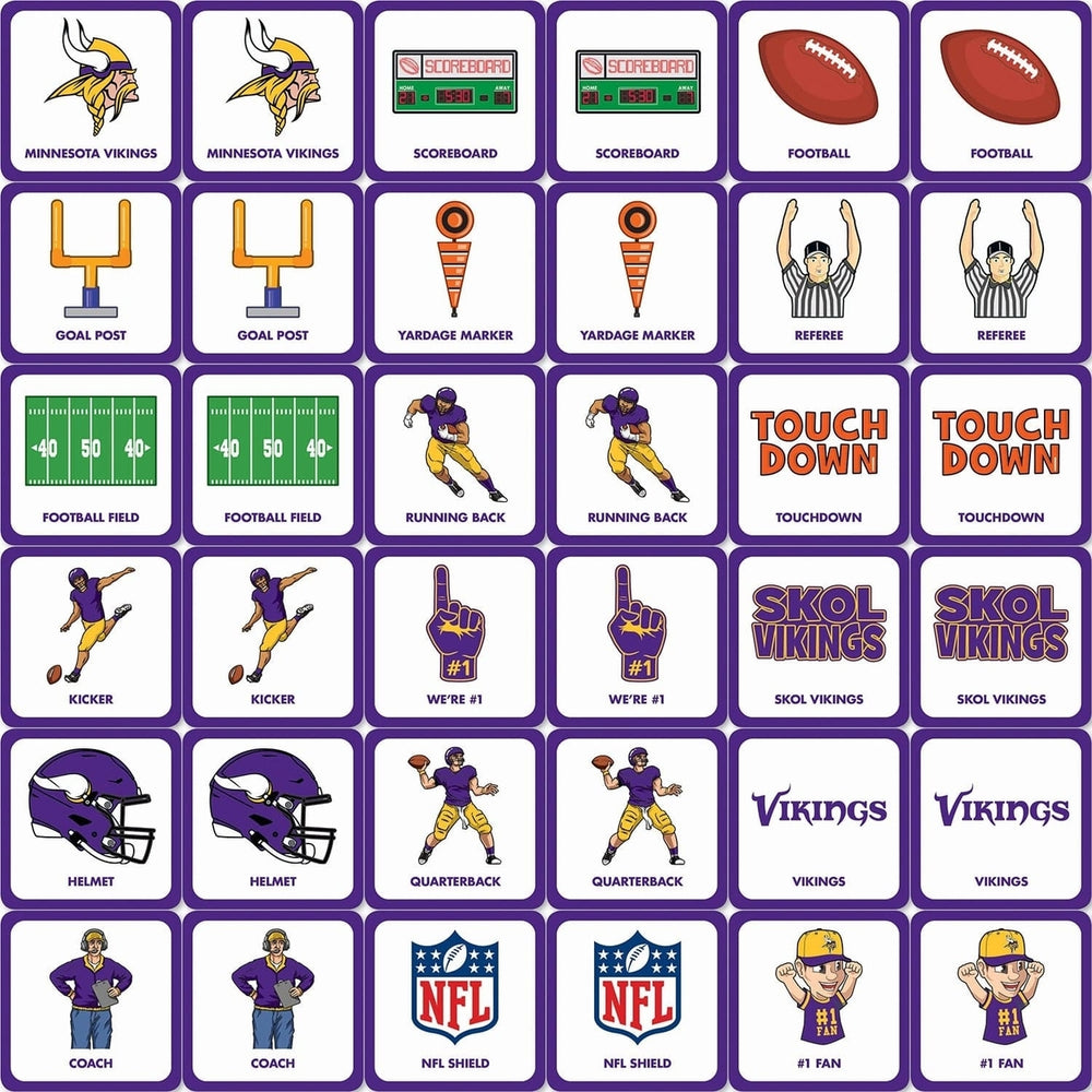 Minnesota Vikings NFL Matching Game Fun Family Memory Card Game Image 2