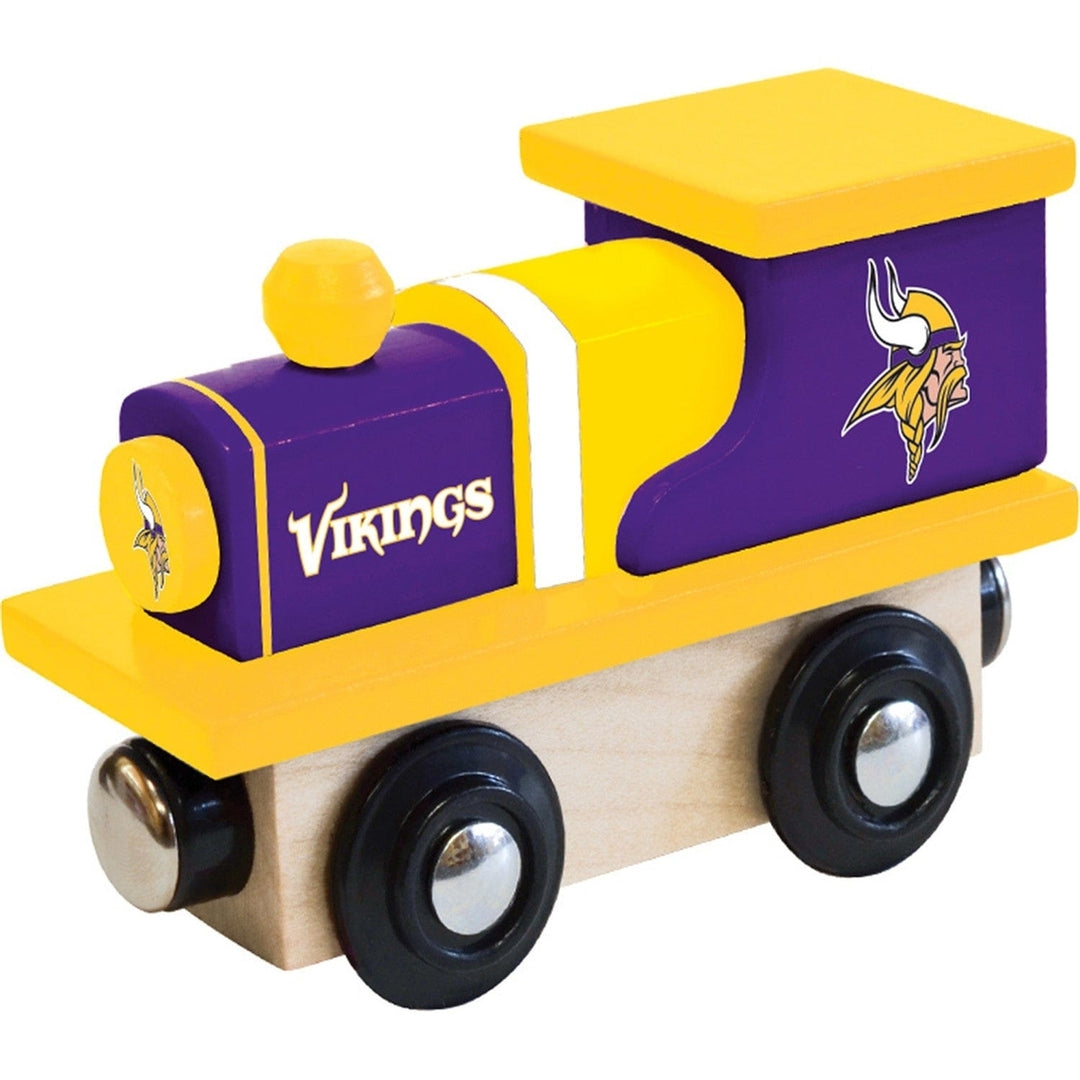 Minnesota Vikings Wooden Toy Train Engine Compatible with 1" Tracks NFL Fans Image 1