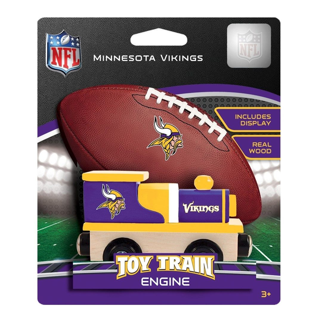 Minnesota Vikings Wooden Toy Train Engine Compatible with 1" Tracks NFL Fans Image 2