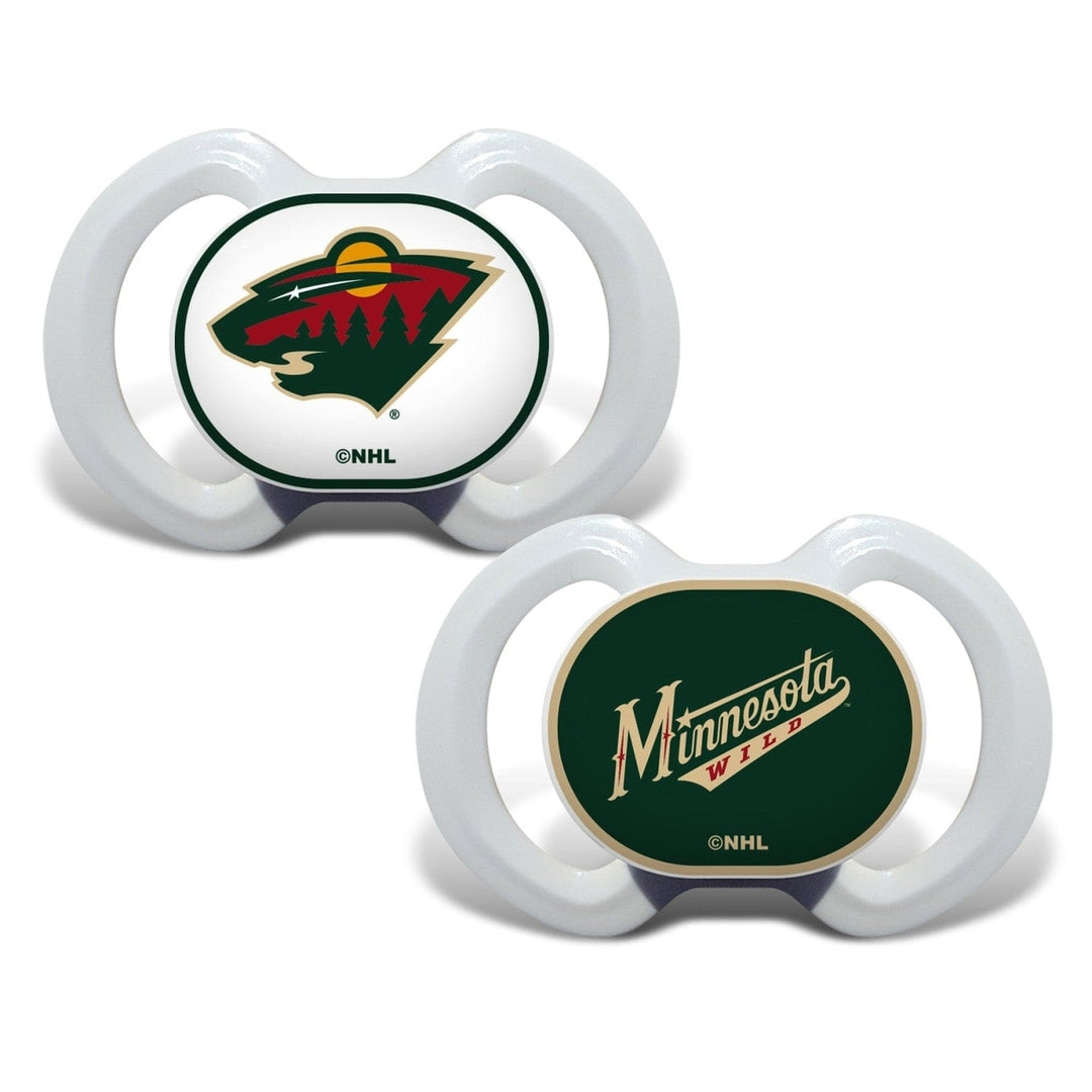 Minnesota Wild Pacifier 2-Pack NHL Team Logo BPA-Free Orthodontic Silicone Image 1