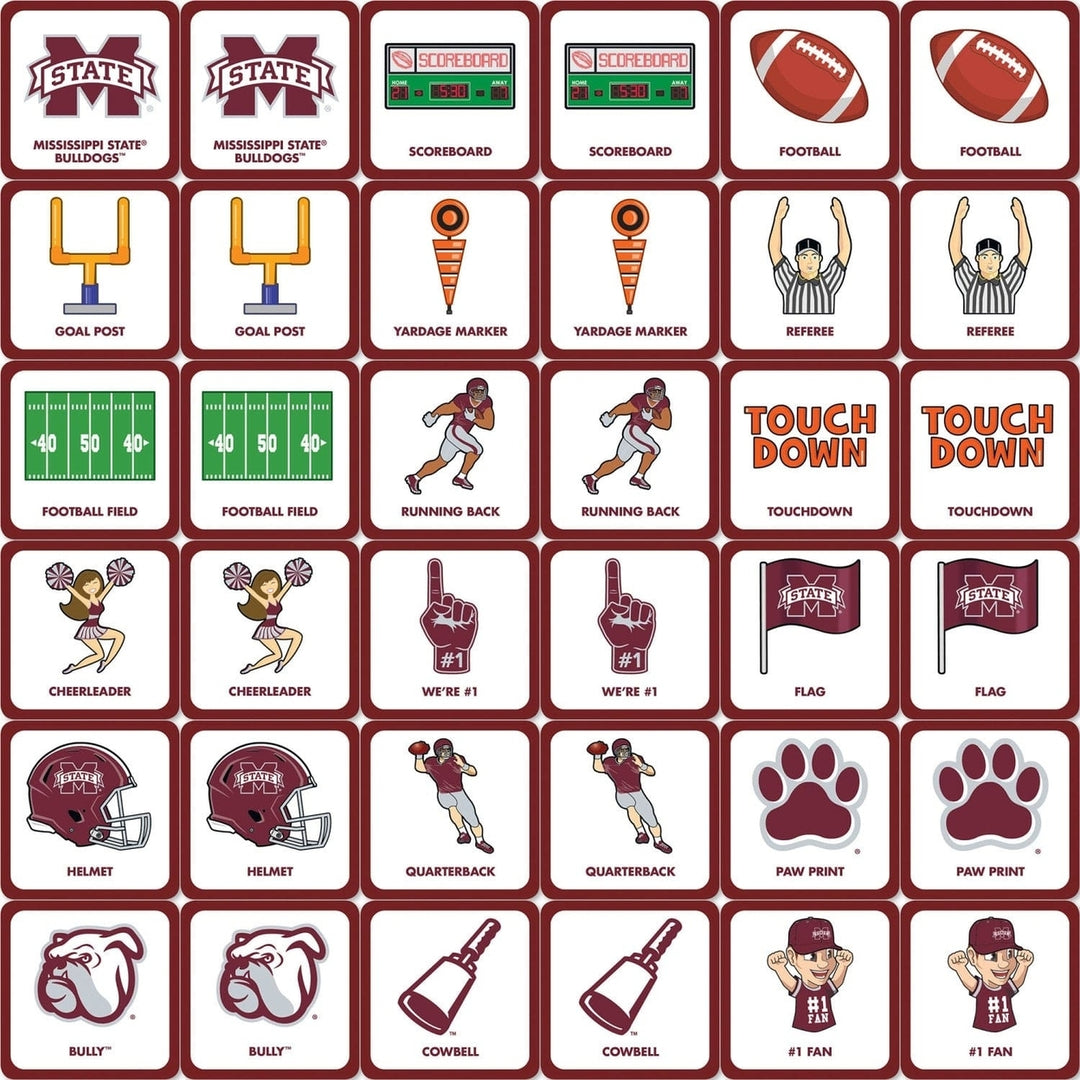 NCAA Mississippi State Bulldogs Matching Game Family Fun Memory Card Game Image 2