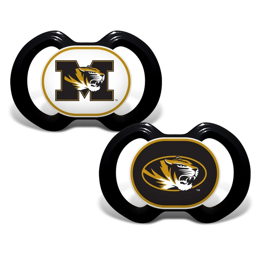 Missouri Tigers Pacifier 2-Pack NCAA Baby Soother BPA-Free Silicone Nipple Image 1