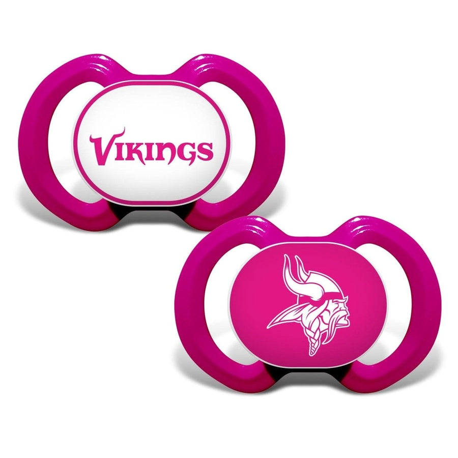 Minnesota Vikings Pink Pacifier 2-Pack BPA-Free Orthodontic Infant Soother Image 1