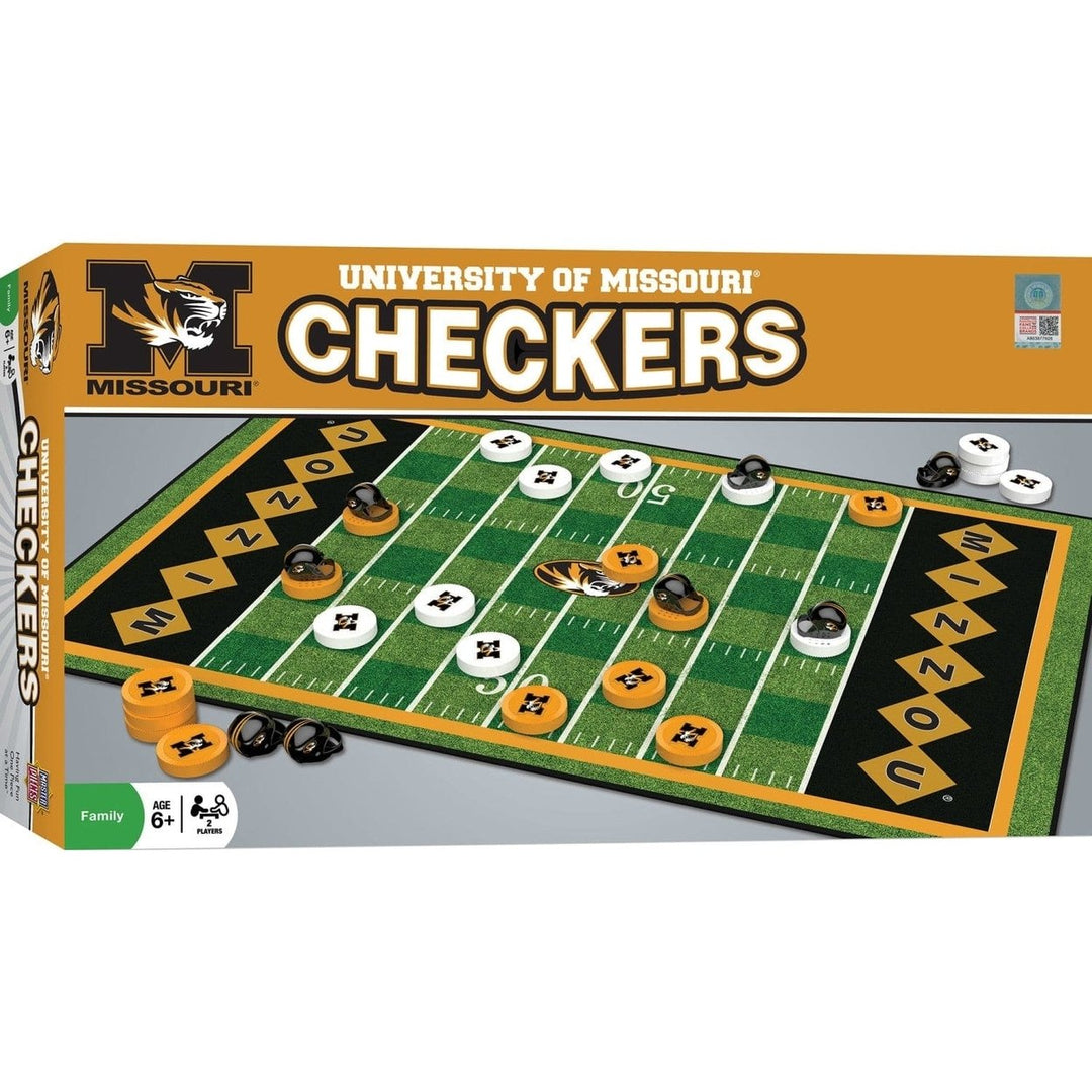 Missouri Tigers Checkers Board Game NCAA Officially Licensed 24 Pieces 13x21in Image 1