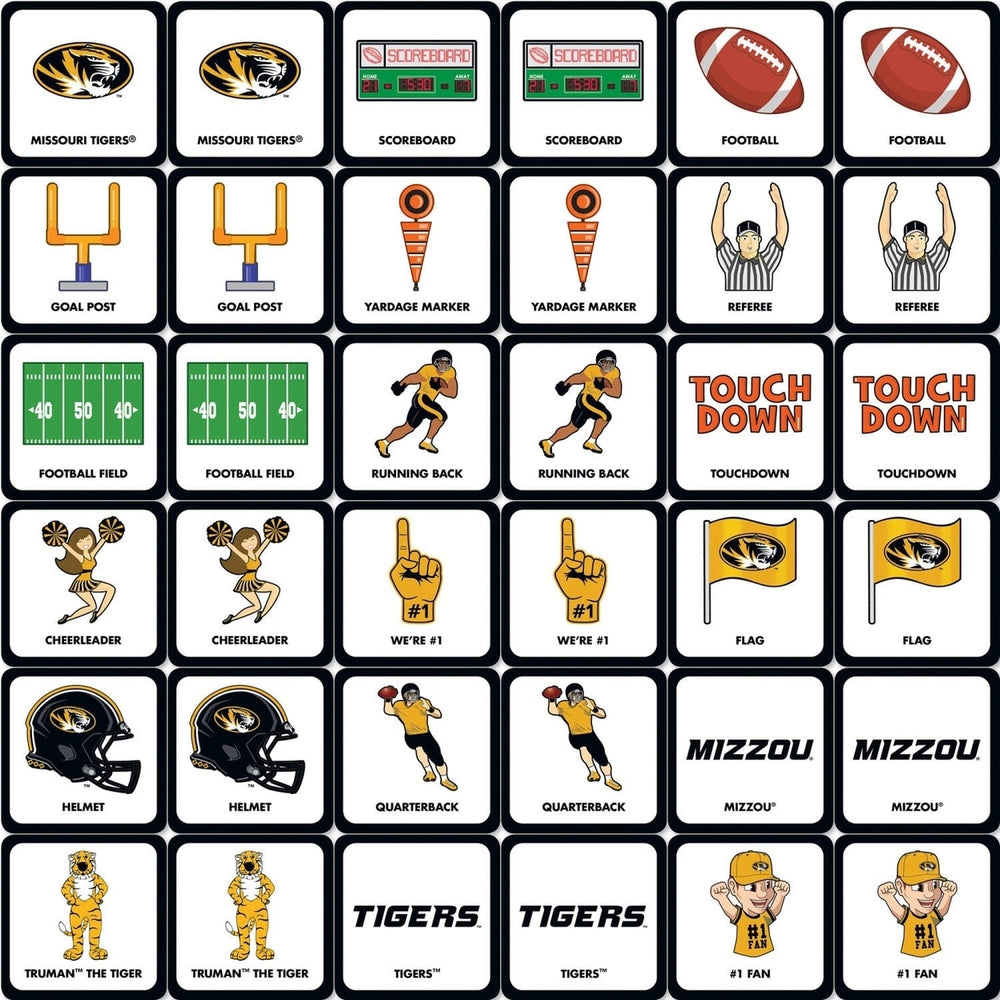 NCAA Missouri Tigers Matching Game Family Fun Memory Card Game 18 Pairs Image 2