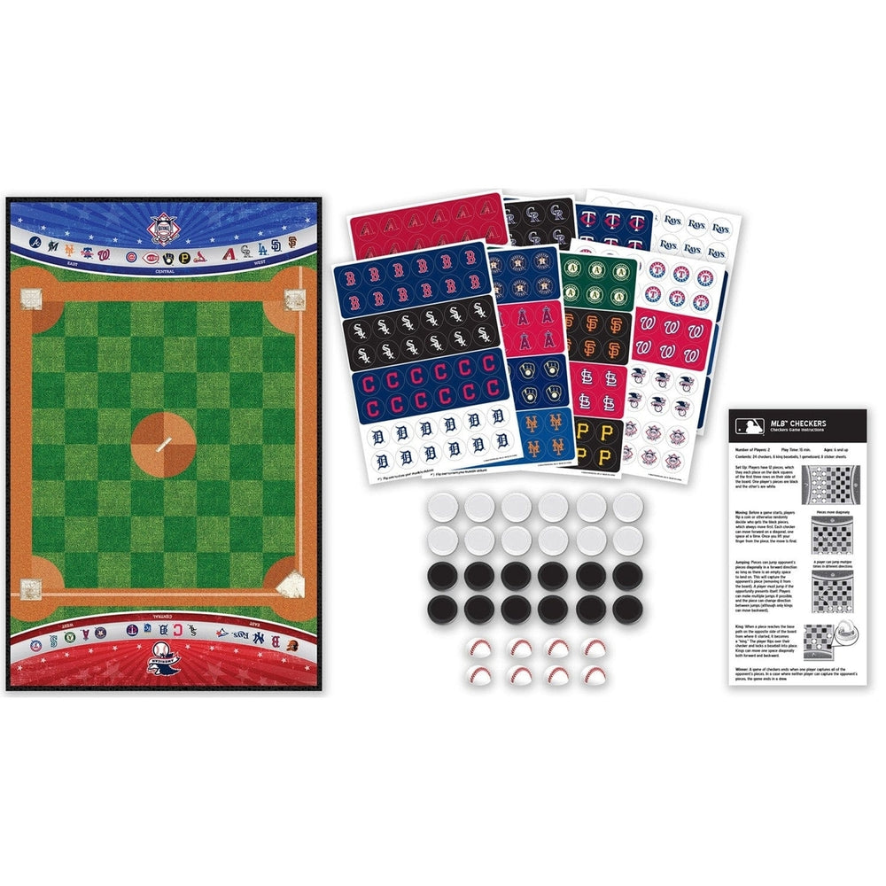 MasterPieces MLB Checkers Board Game Officially Licensed 24 Pieces 13x21.375 Image 2