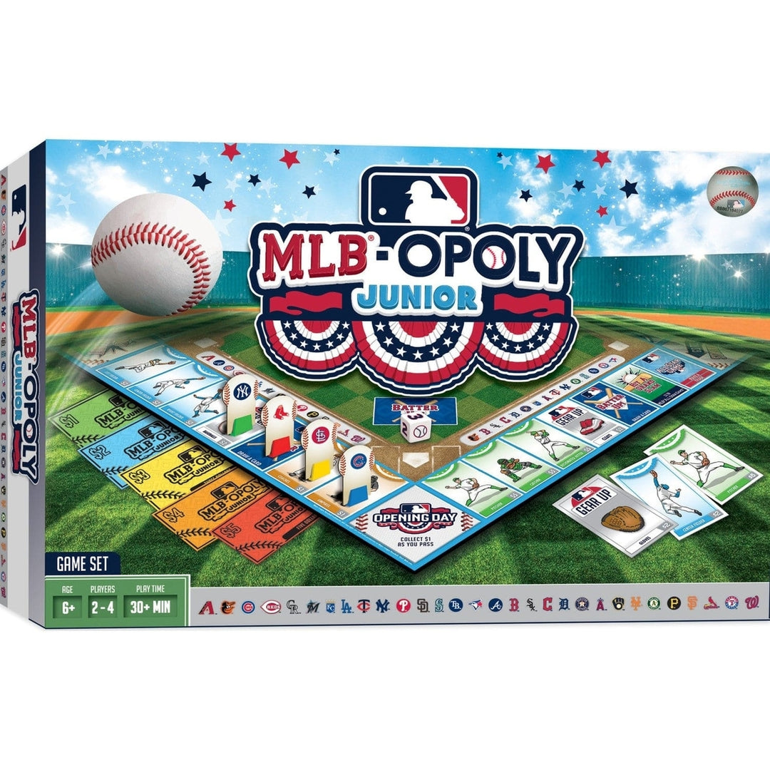 MLB Opoly Junior Board Game Custom Stickers 30 MLB Teams Family Fun Game Image 1