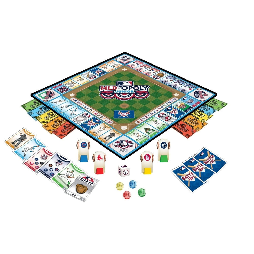 MLB Opoly Junior Board Game Custom Stickers 30 MLB Teams Family Fun Game Image 2