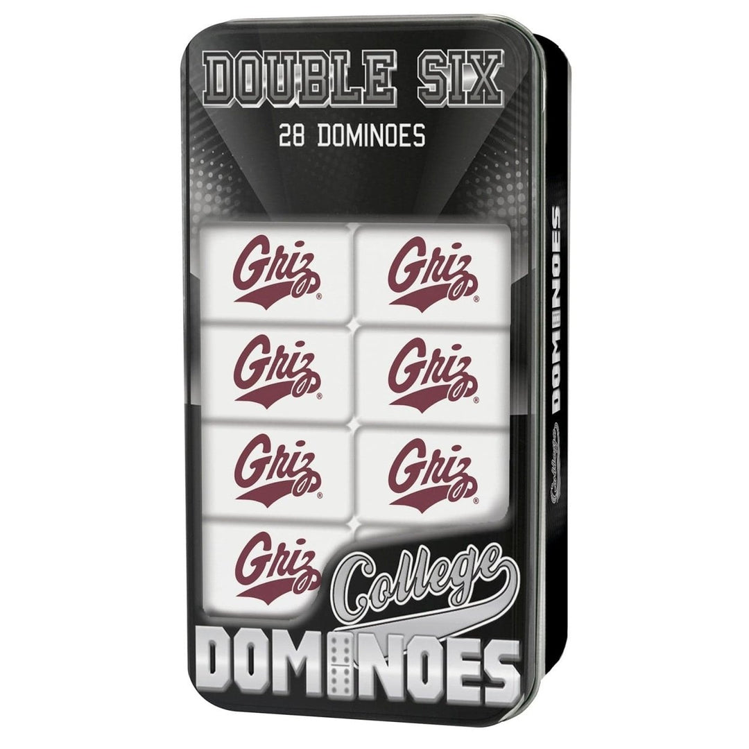 Montana Grizzlies Dominoes Set NCAA Official MasterPieces 28 Resin with Tin Box Image 1