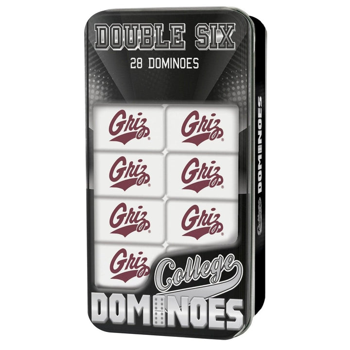 Montana Grizzlies Dominoes Set NCAA Official MasterPieces 28 Resin with Tin Box Image 1