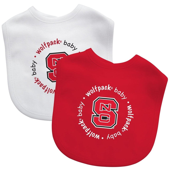 NC State Wolfpack Baby Bibs 2-Pack Cotton Embroidered Team Logo Infant Bibs Image 1