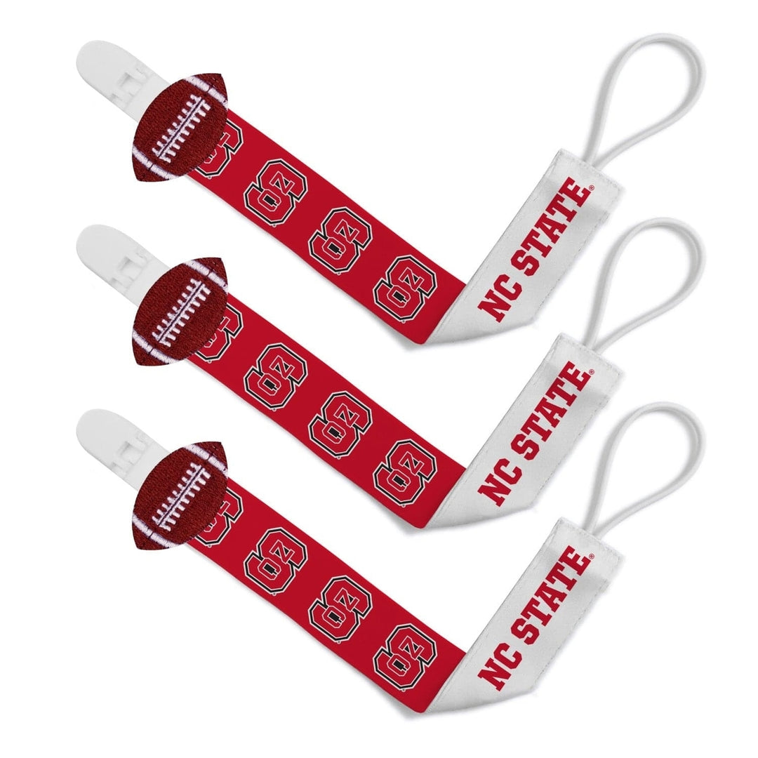 NC State Wolfpack Pacifier Clip 3-Pack NCAA Baby Fanatic Team Colors Image 1