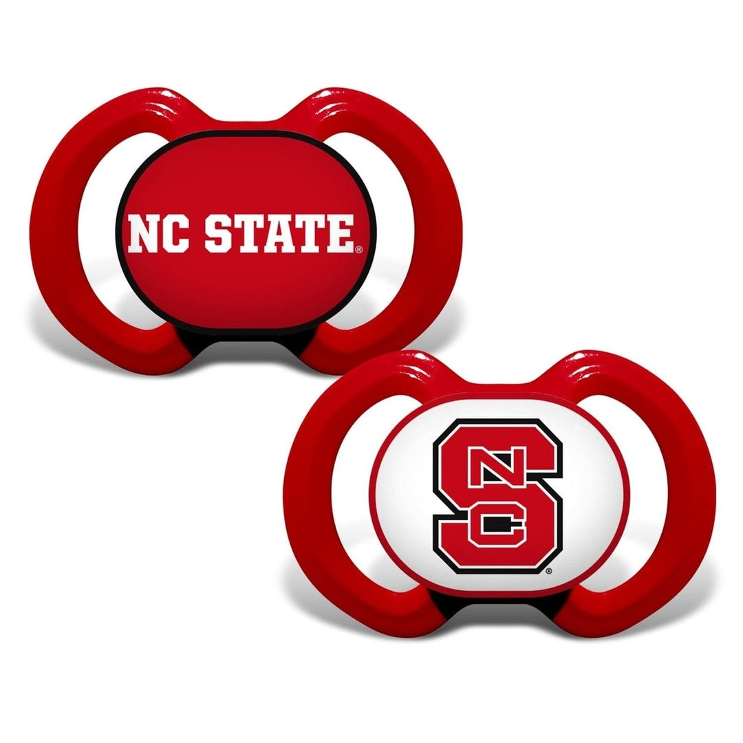 NC State Wolfpack Pacifier 2-Pack BPA-Free Silicone Infant Soother Team Colors Image 1