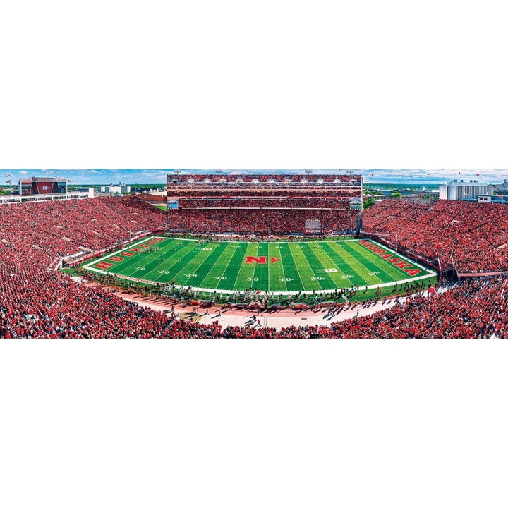 Nebraska Cornhuskers 1000 Piece Panoramic Jigsaw Puzzle NCAA 13x39 Recycled Chipboard Image 2