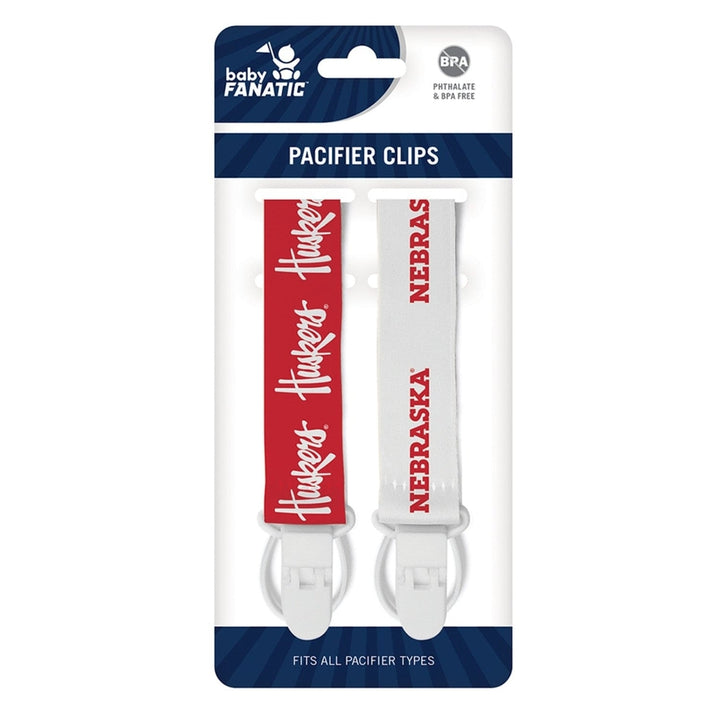 Nebraska Cornhuskers Pacifier Clip 2-Pack Officially Licensed NCAA Team Colors Image 2