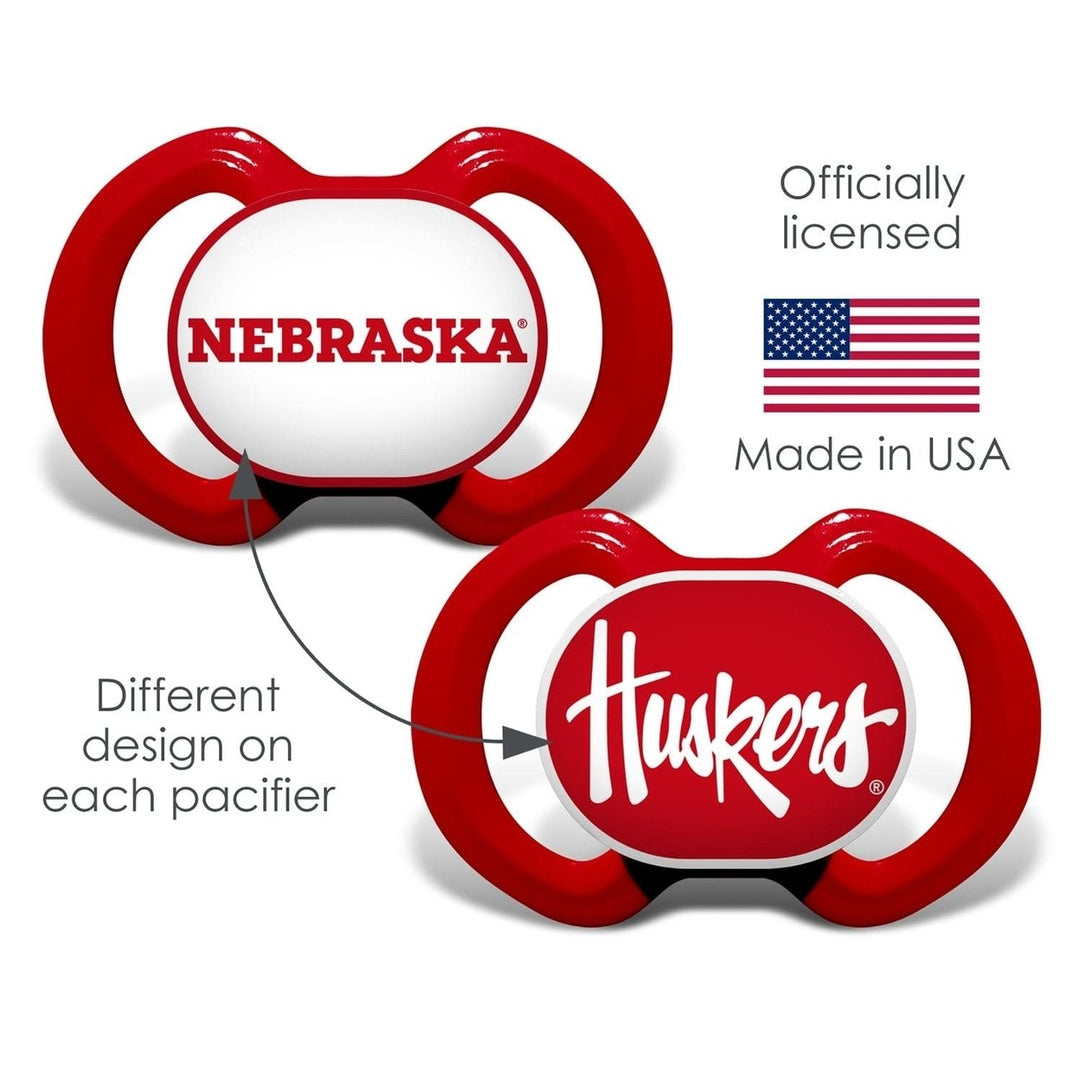 Nebraska Cornhuskers Pacifier 2-Pack BPA-Free Silicone Infant Pacifiers Image 4