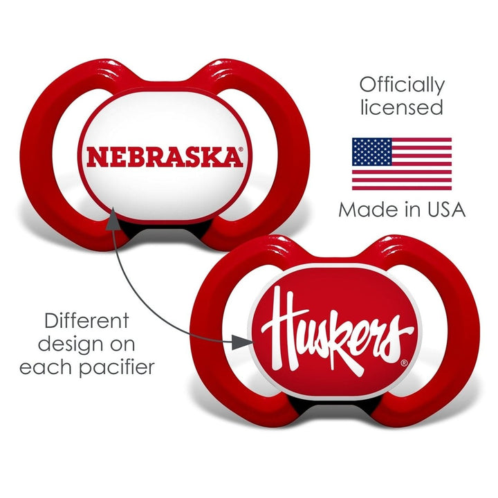 Nebraska Cornhuskers Pacifier 2-Pack BPA-Free Silicone Infant Pacifiers Image 4