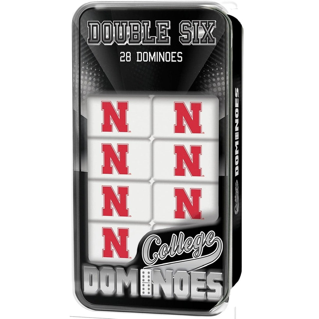 Nebraska Cornhuskers Dominoes Set Officially Licensed Collectible Tin 28 Pieces Image 1