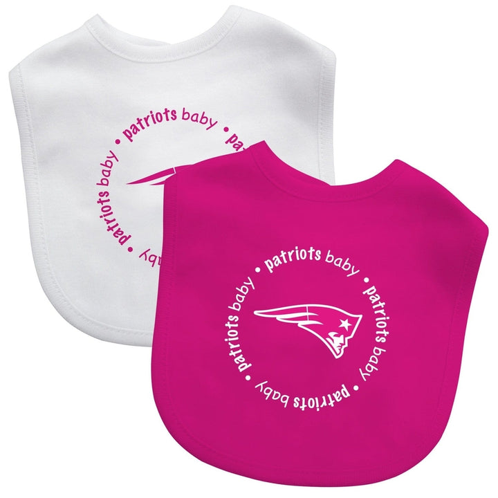 England Patriots Baby Bibs 2-Pack Pink Cotton Unisex Infant Apparel Image 1