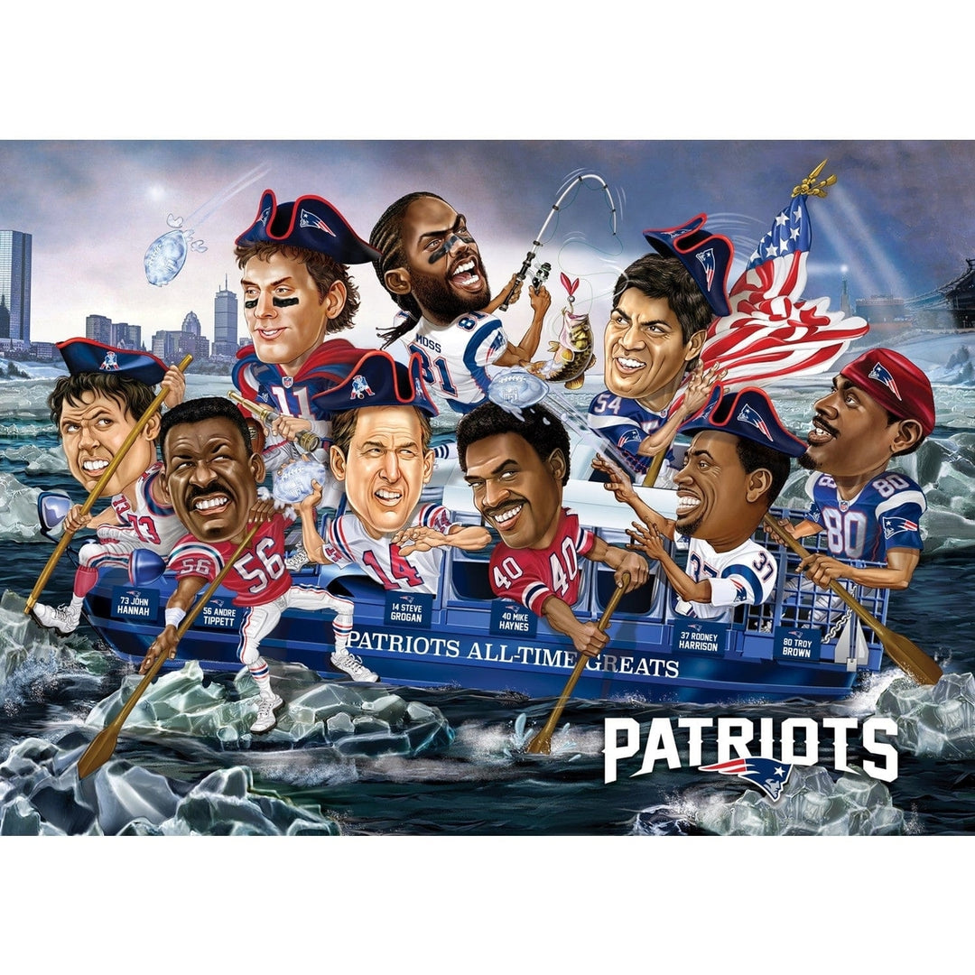 England Patriots 500 Piece Jigsaw Puzzle NFL MasterPieces Team Caricatures Image 2