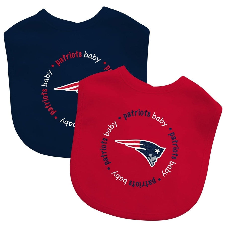 England Patriots Baby Bibs 2-Pack Red Navy Cotton Infant Unisex Image 1