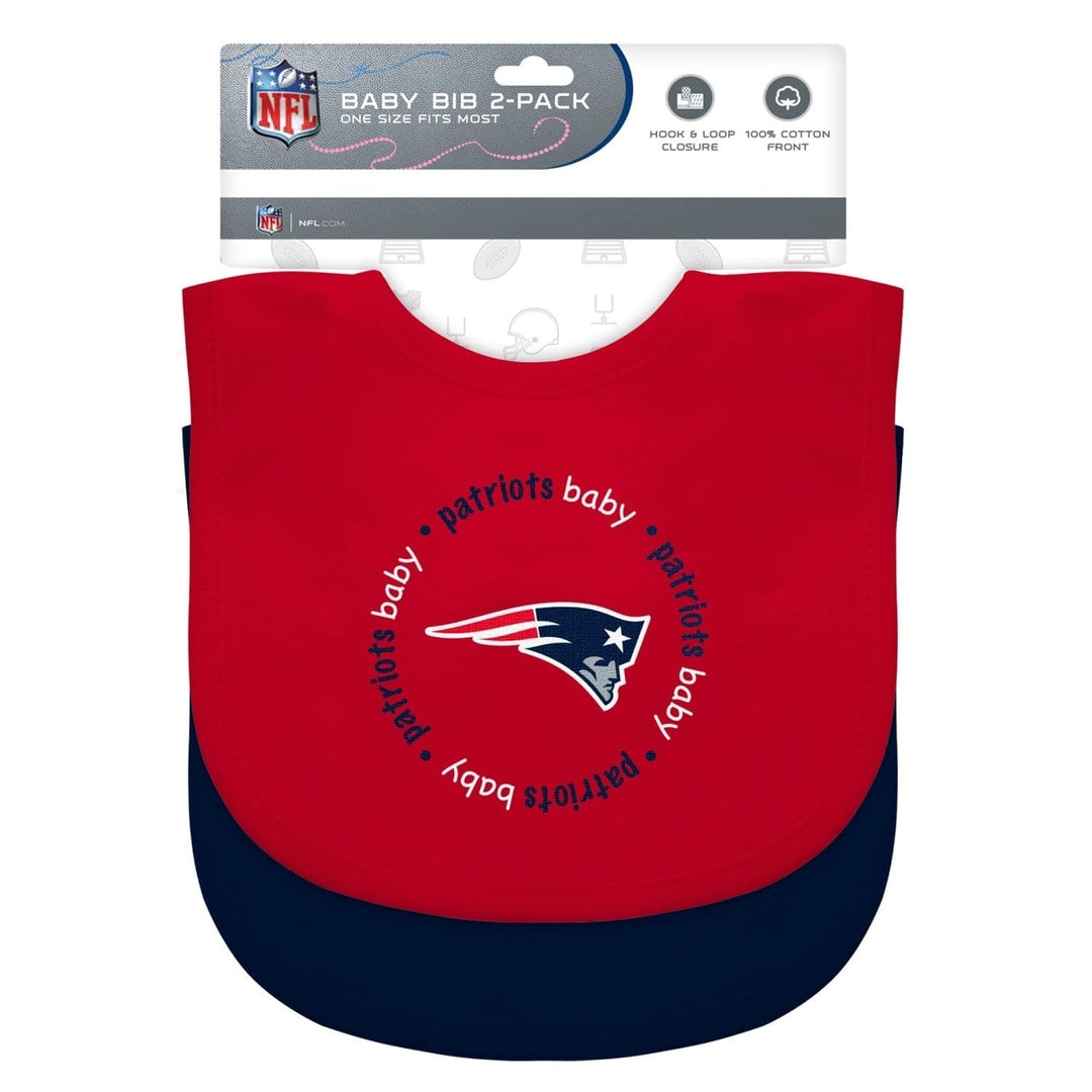 England Patriots Baby Bibs 2-Pack Red Navy Cotton Infant Unisex Image 2