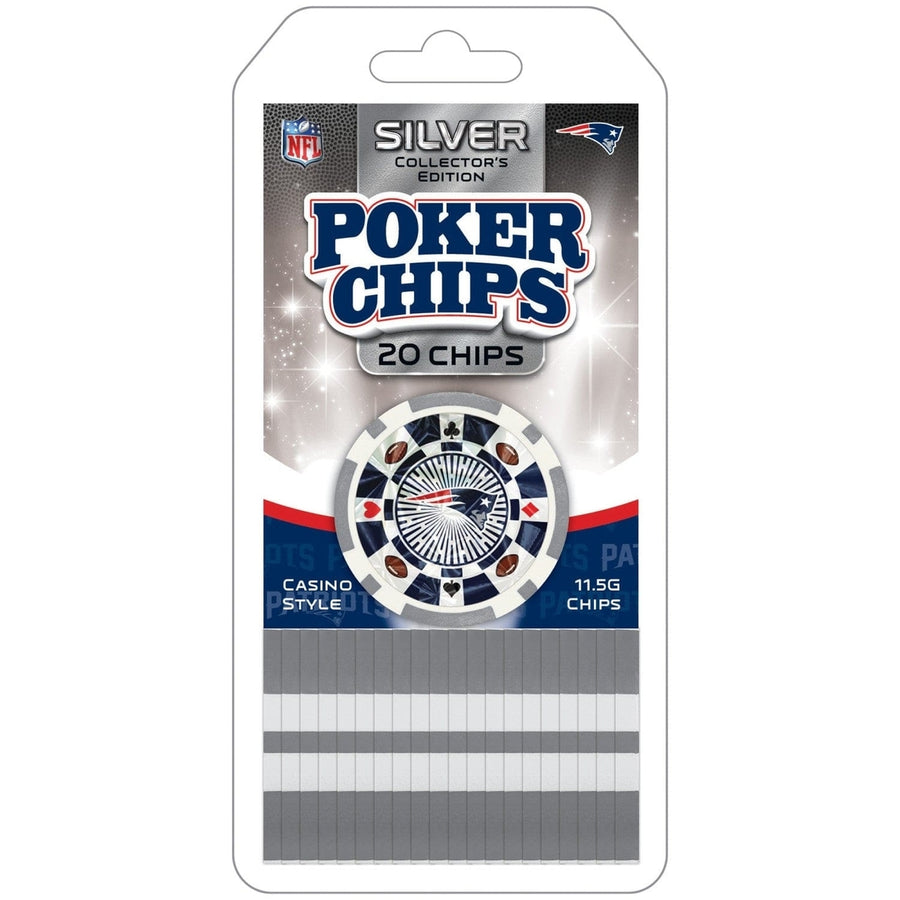 England Patriots 20 Piece Collectors Poker Chip Set Casino Style Chips Image 1