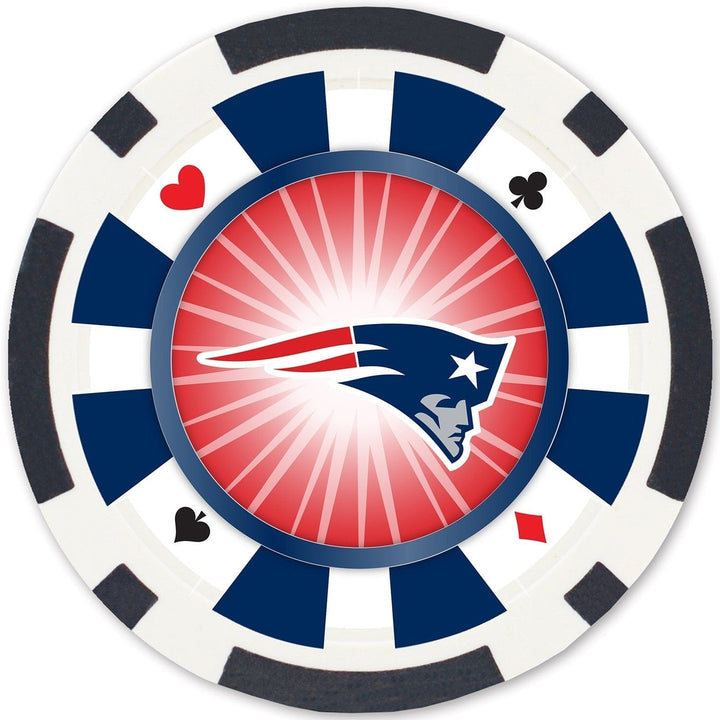 England Patriots Poker Chips Set 100 Piece Casino Style Heavy 11.5g Image 3