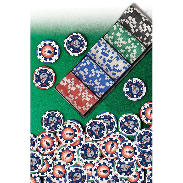 England Patriots Poker Chips Set 100 Piece Casino Style Heavy 11.5g Image 4