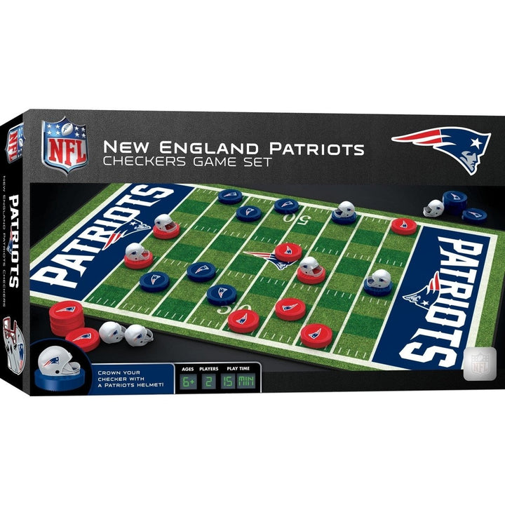 England Patriots Checkers Game NFL Board Game 24 Pieces 13 x 21 in Image 1