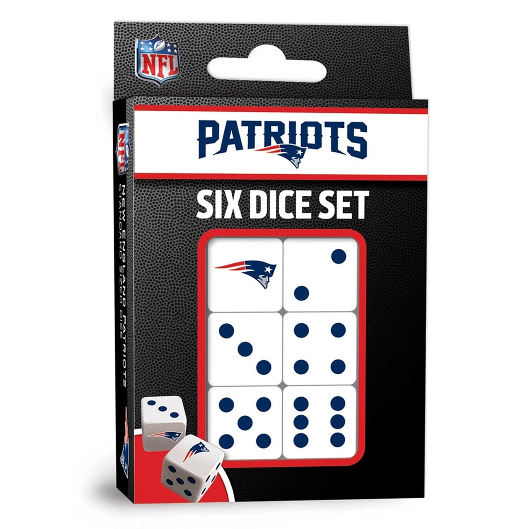 England Patriots Dice Set Officially Licensed 6-Piece D6 Gaming Dice 19mm Image 1