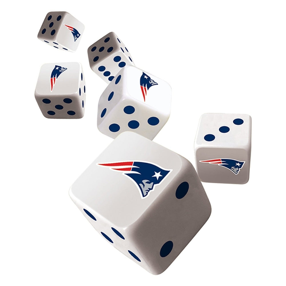 England Patriots Dice Set Officially Licensed 6-Piece D6 Gaming Dice 19mm Image 2